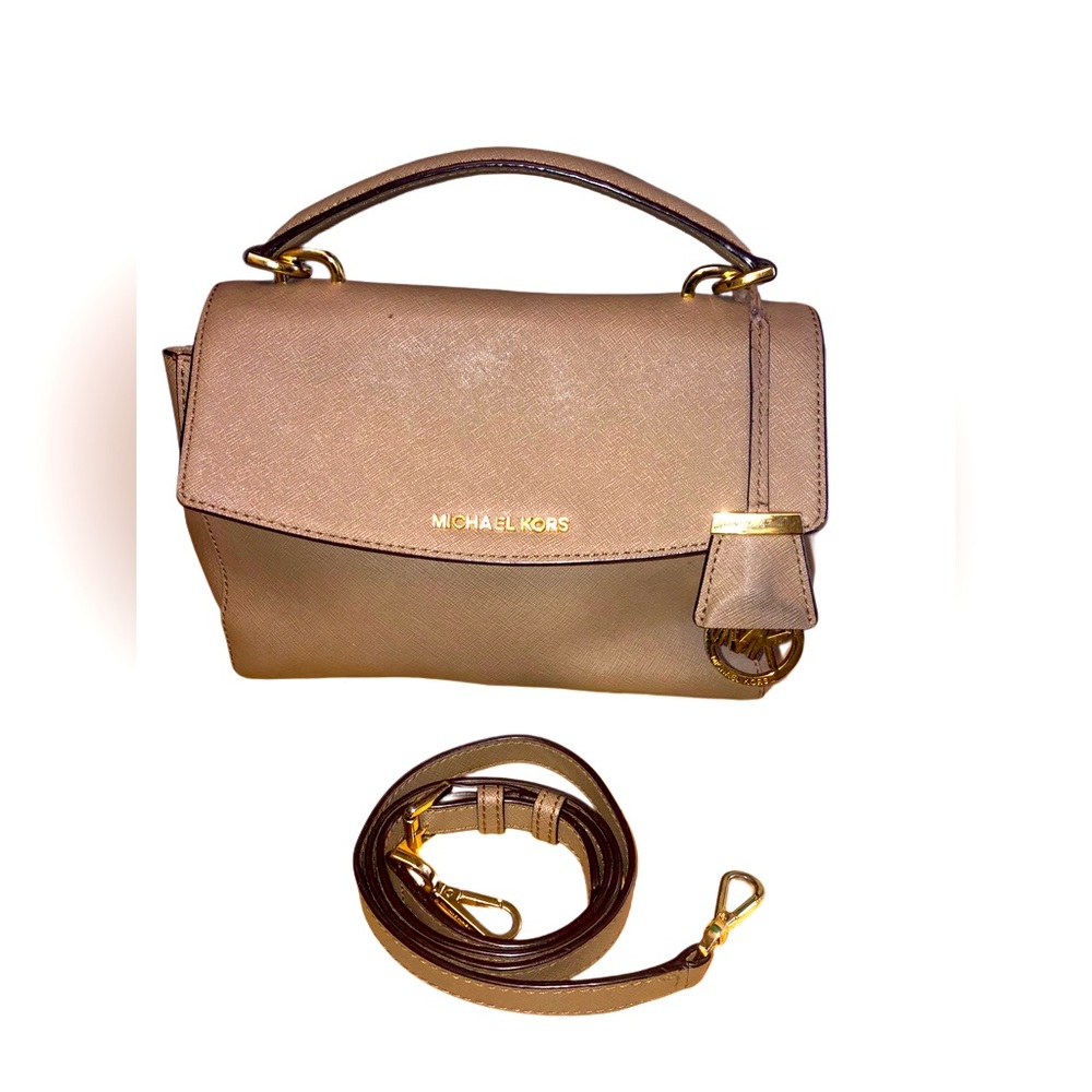 Michael Kors AVA• Leather Top Handle Satchel Crossbody Bag (with removable )